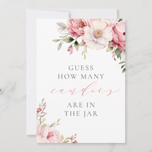 Rate, wie viele Candies Pink Baby Dusche Schild (Vorderseite)