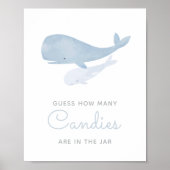 Rate, wie viele Candies Whale Baby Dusche Zeichen Poster (Vorne)