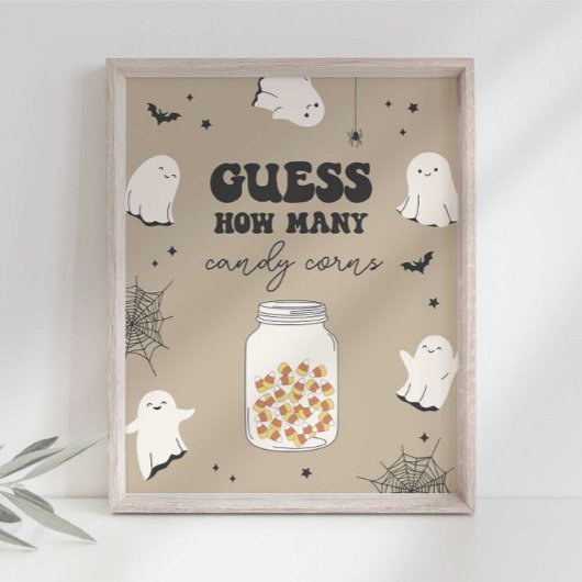Rate, wie viele Candy Corns im Jar-Party-Zeichen Poster