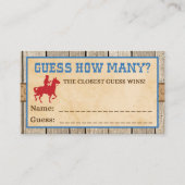 Rate, wie viele Candy Guessing Game Tickets Cowboy Begleitkarte (Vorderseite)