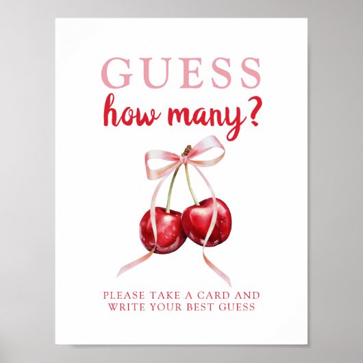 Rate, wie viele Cherry Baby Shower Game Poster (Vorne)