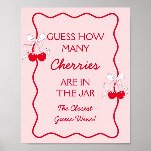 Rate, wie viele Cherry Baby Shower Game Poster (Vorne)