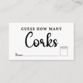 Rate, wie viele Corks Hochzeitsspiel-Brautparty Begleitkarte (Vorderseite)