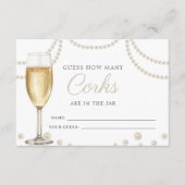 Rate, wie viele Corks Prosecco Brautparty Game Begleitkarte (Vorderseite)