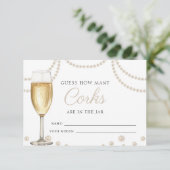 Rate, wie viele Corks Prosecco Brautparty Game Begleitkarte (Stehend Vorderseite)