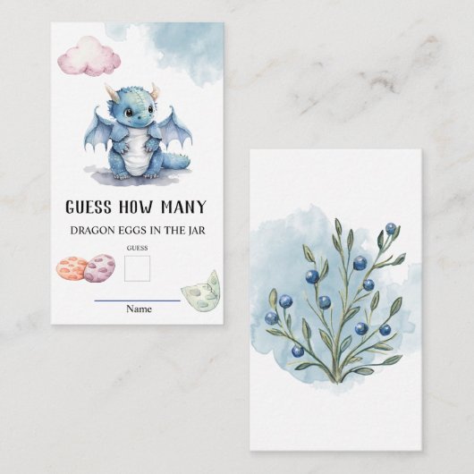 Rate, wie viele Dragon Eggs Baby Showspiel Begleitkarte (Vorne/Hinten)