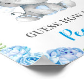 Rate, wie viele Erdnüsse Elephant Baby Boy Dusche Poster (Ecke)