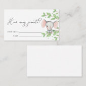 Rate, wie viele Erdnüsse Elephant Baby Shower Game Begleitkarte (Vorne/Hinten)