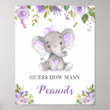 Rate, wie viele Erdnüsse Elephant Baby Shower Game