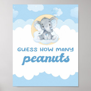 Rate, wie viele Erdnüsse Elephant Boy Baby Dusche Poster
