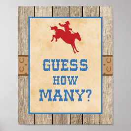Rate, wie viele Guessing Game Sign Cowboy Poster