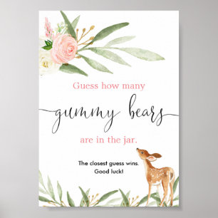 Rate, wie viele Gummibären Spiel rosa Goldhirsche Poster