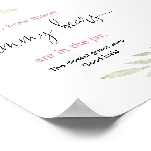 Rate, wie viele gummy Bären Spiel rosa goldene Veg Poster (Ecke)