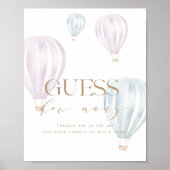 Rate, wie viele Kinder Gender Reveal Game Sign Poster (Vorne)