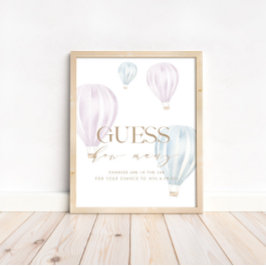 Rate, wie viele Kinder Gender Reveal Game Sign Poster