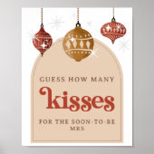 Rate, wie viele Kisse Retro Bauble Weihnachtsbrida Poster (Vorne)