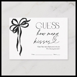 Rate, wie viele Kisses Black Bow Brautparty Game Begleitkarte