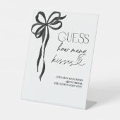 Rate, wie viele Kisses Black Bow Brautparty Sockelschild (Vorderseite)