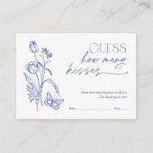 Rate Wie viele Kisses Blue Brautparty Game Begleitkarte (Vorderseite)