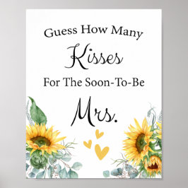 Rate, wie viele Kisses Brautparty Game Poster