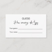 Rate wie viele Kisses Bridal Game Begleitkarte (Vorderseite)