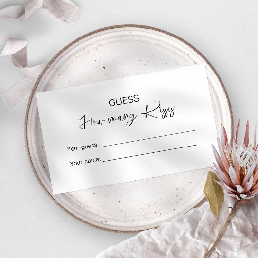 Rate wie viele Kisses Bridal Game Begleitkarte