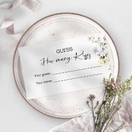 Rate wie viele Kisses Bridal Game Begleitkarte