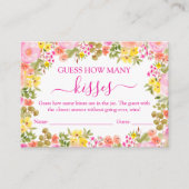 Rate, wie viele Kisses Floral Brautparty Game Begleitkarte (Vorderseite)