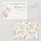 Rate wie viele Kisses Game Cards - Wildblumen Begleitkarte (Vorne/Hinten)