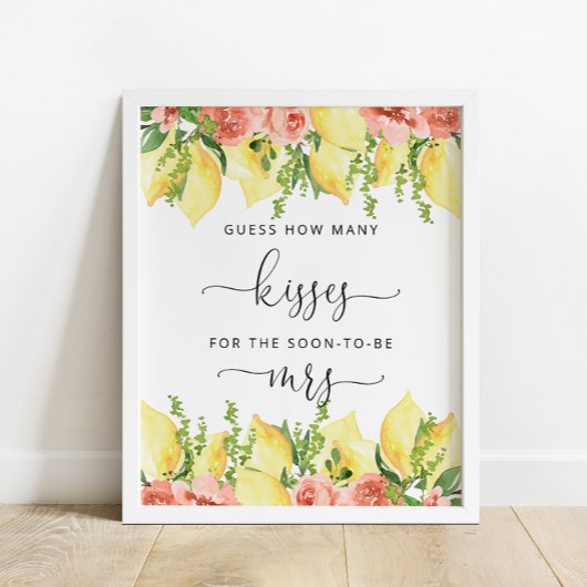 Rate, wie viele Kisses Lemons Blumendusche Spiel Poster
