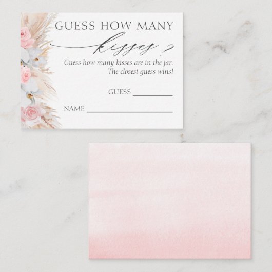 Rate, wie viele Kisses Pampas Grass Game Cards Begleitkarte (Vorne/Hinten)