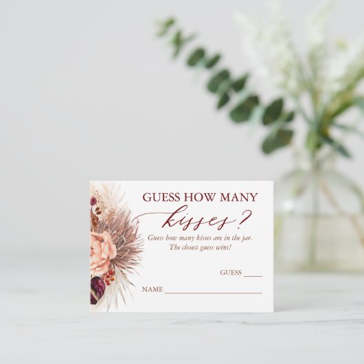 Rate, wie viele Kisses Pampas Grass Game Cards Begleitkarte (Stehend Vorderseite)