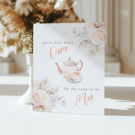 Rate, wie viele Kisses Pastel Blooms Shower Game Sockelschild