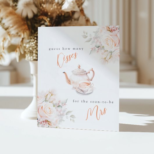 Rate, wie viele Kisses Pastel Blooms Shower Game Sockelschild