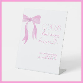 Rate, wie viele Kisses Pink Bow Brautparty Sockelschild