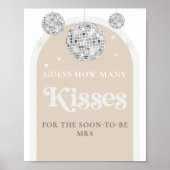 Rate wie viele Küsse Disco Brautparty Game Poster (Vorne)