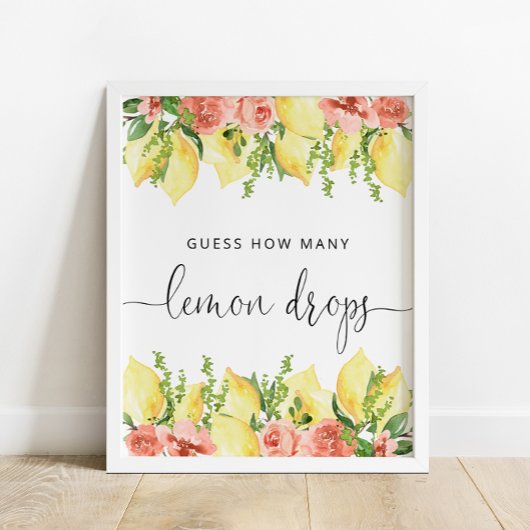 Rate, wie viele Lemon Drops Duschspielzeichen Poster