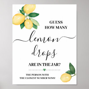 Rate, wie viele Lemon Drops Duschspielzeichen Poster