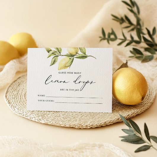 Rate, wie viele Lemon Drops-Spielkarten Begleitkarte