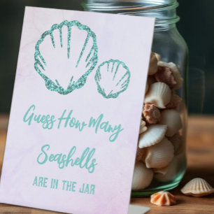 Rate, wie viele Muscheln Baby Shower Sockelschild