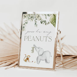 Rate wie viele Peanuts Baby Shower Game Sign Poster