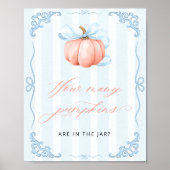 Rate Wie viele Pumpkins Blue Bow Poster (Vorne)