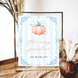 Rate Wie viele Pumpkins Blue Bow Poster