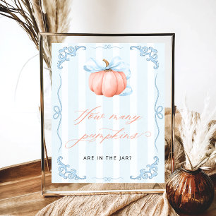Rate Wie viele Pumpkins Blue Bow Poster