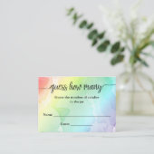 Rate wie viele Rainbow Watercolor Game Card Begleitkarte (Stehend Vorderseite)