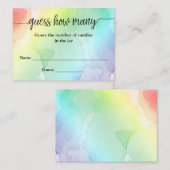 Rate wie viele Rainbow Watercolor Game Card Begleitkarte (Vorne/Hinten)