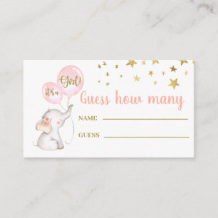 Rate, wie viele rosa Elefantenspielkarten Begleitkarte