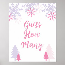 Rate, wie viele Sign Winter Baby Dusche Poster