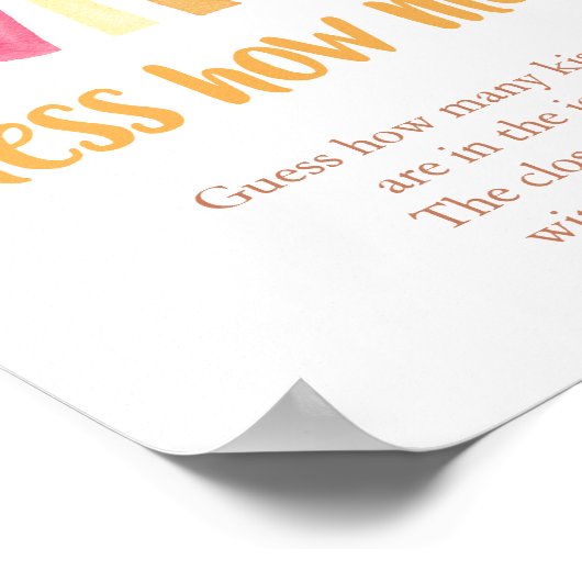 Rate, wie viele Sonnenschein Babydusche-Spiel Poster (Ecke)