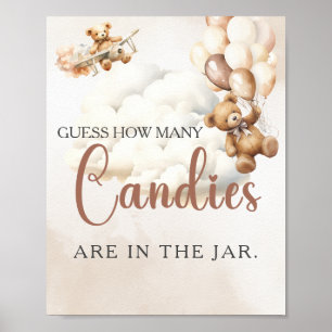 RATE WIE VIELE SÜßIGKEITEN Bär Baby Shower Spiele  Poster